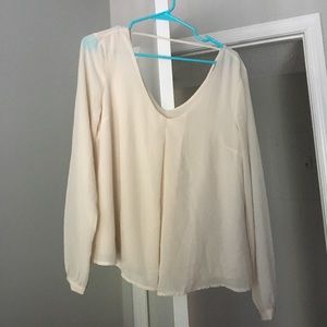 Cream half open back blouse