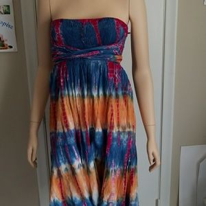 SALE Tie-dye Linen Convertible Dress / Skirt