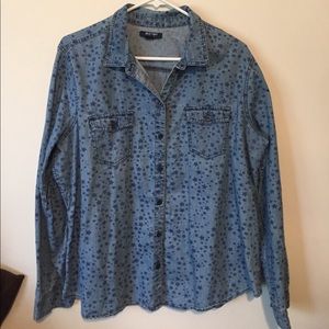 Chambray button down - star print