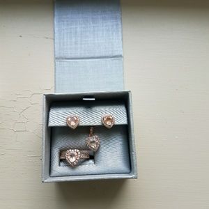 Rose gold set and 2 diamond pendants from zales