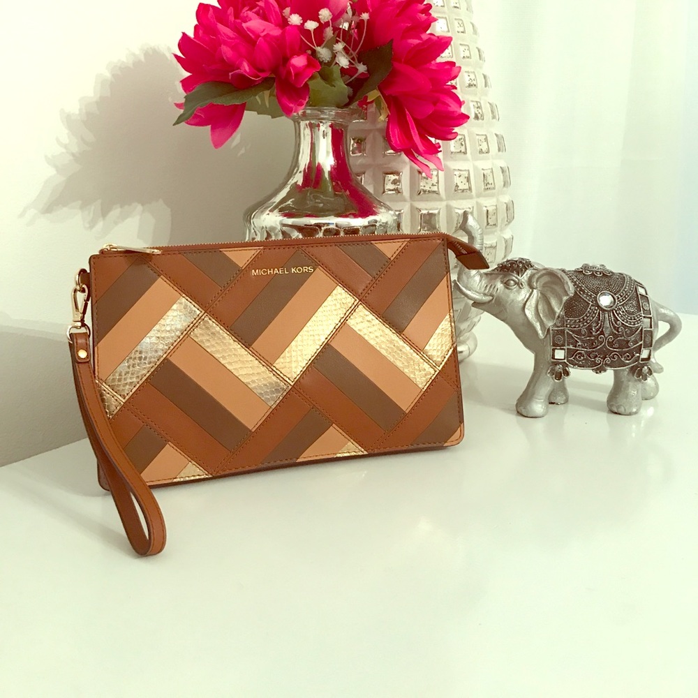 Michael Kors marquetry patchwork Daniela Clutch