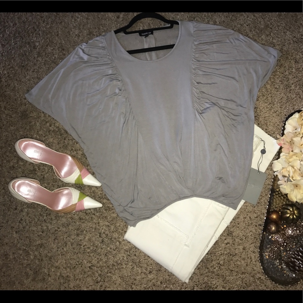 Gray Flowy Top