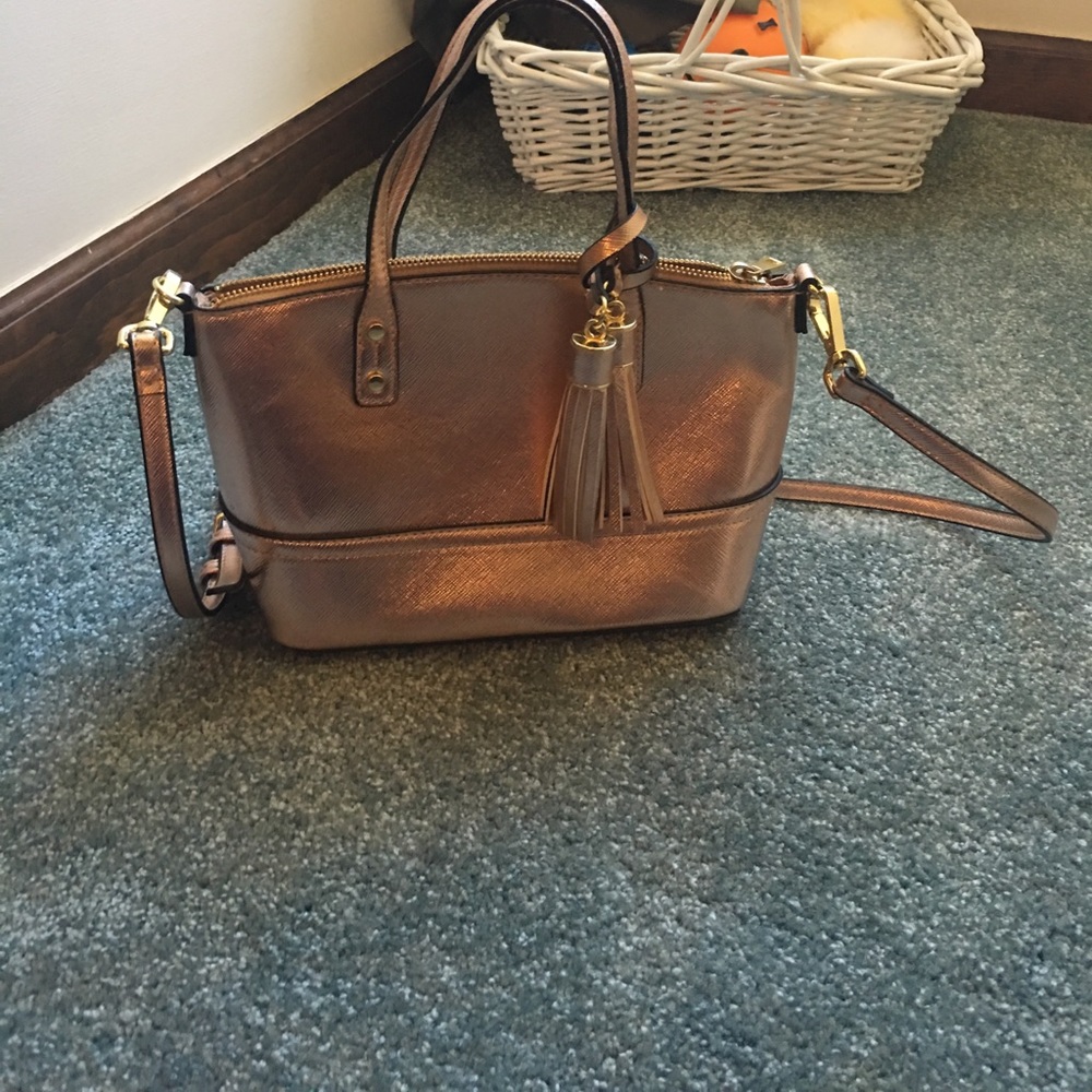 Rose gold crossbody bag
