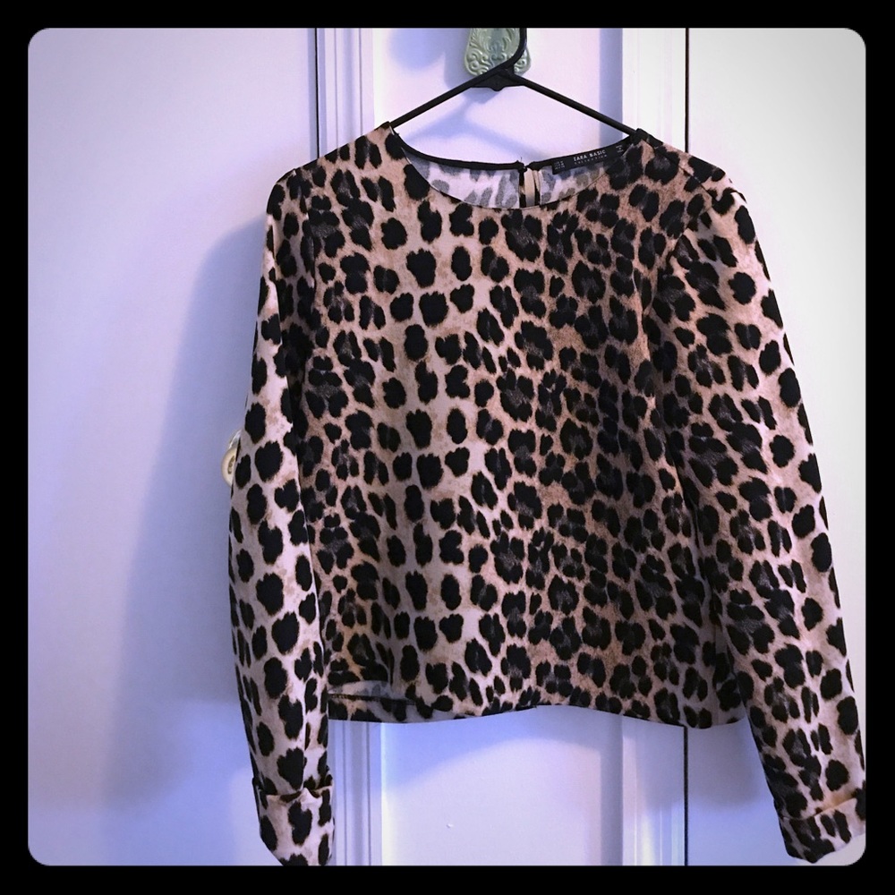 Long sleeve leopard print shirt