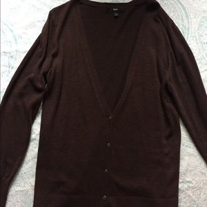 V Neck Dark Brown Cartigan