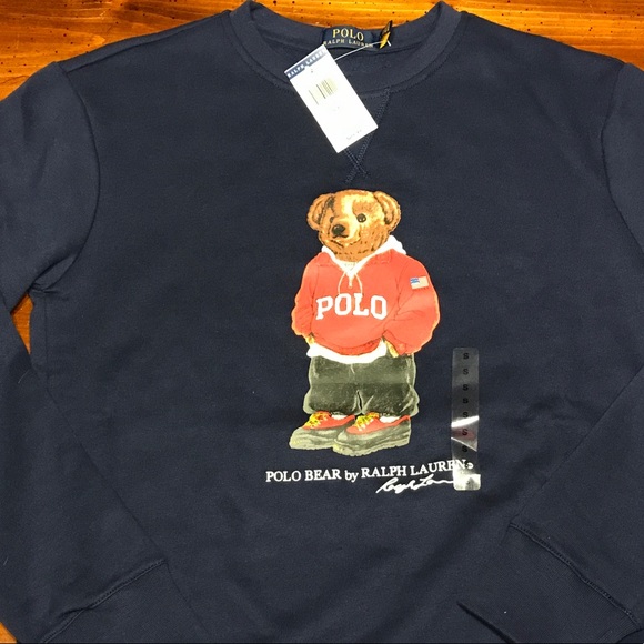 Polo RL Men's Bear Crew Neck Sweatshirt NWT - Picture 2 of 3