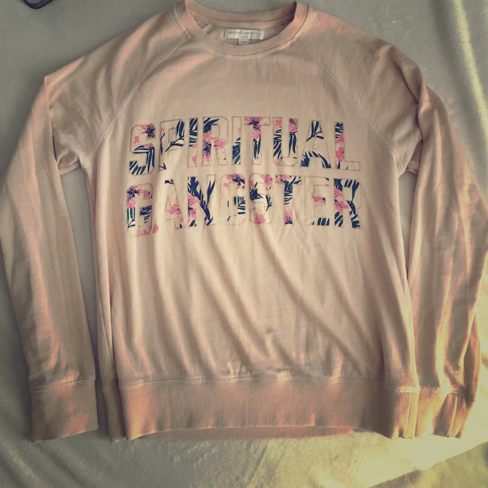 Peach Spiritual Gangster sweatshirt. Medium