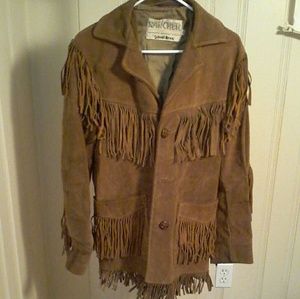Men's Vtg RANCHER Brown Fringed Suede Jacket Sz 36