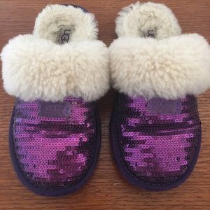 Ugh purple sequin girls slipper size 13