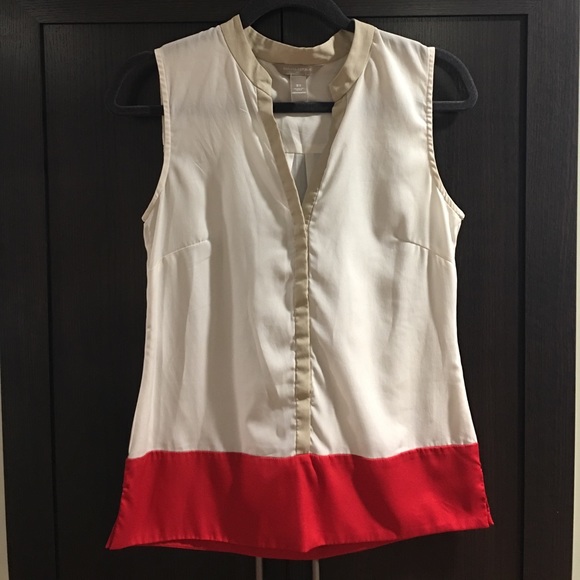 BR White & Red color block tank - Picture 1 of 3