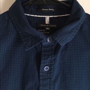 (See Bundle) Men's Navy Blue Button Up Dress Shirt