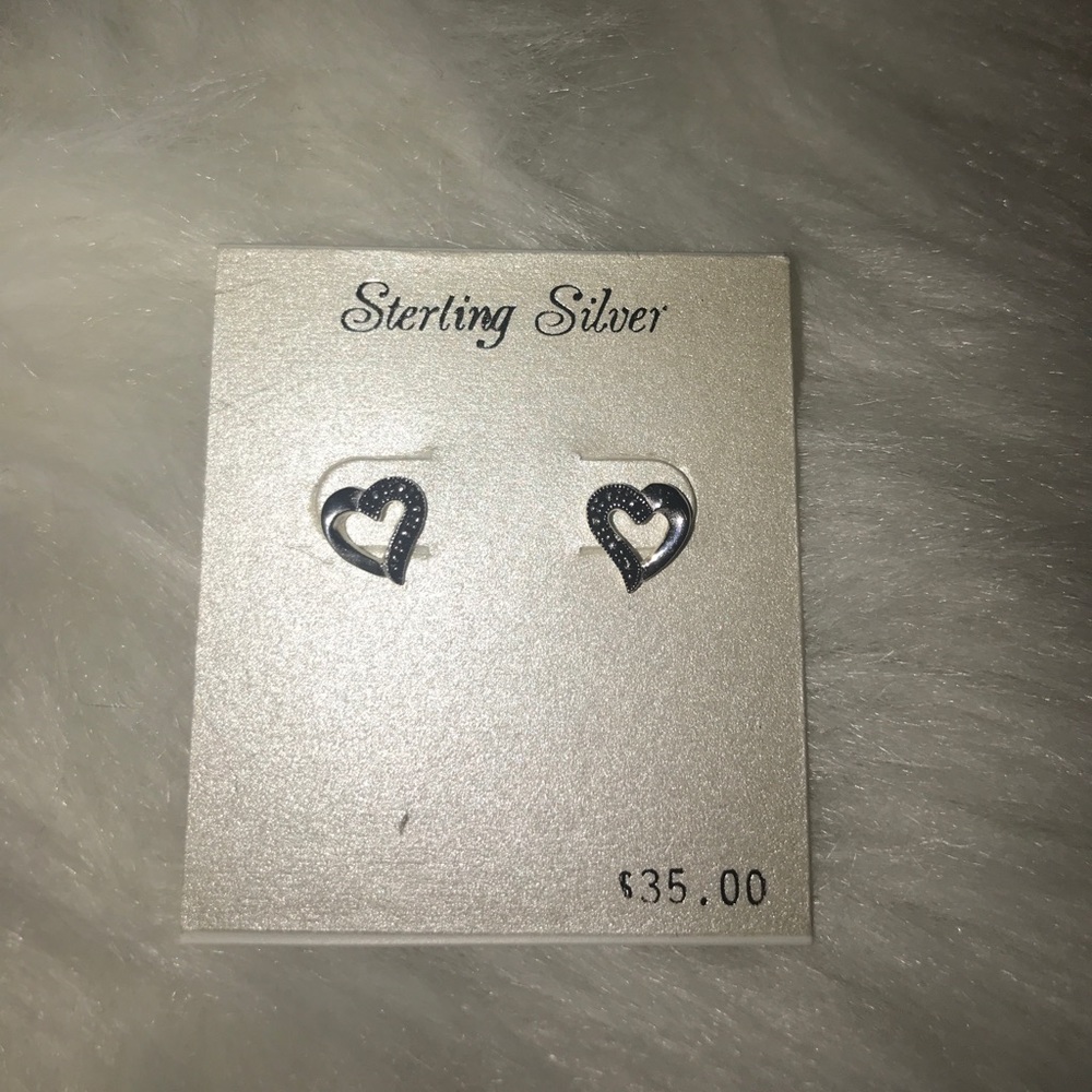 Sterling silver heart earrings (pierced ears)