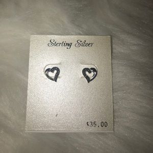 Sterling silver heart earrings (pierced ears)