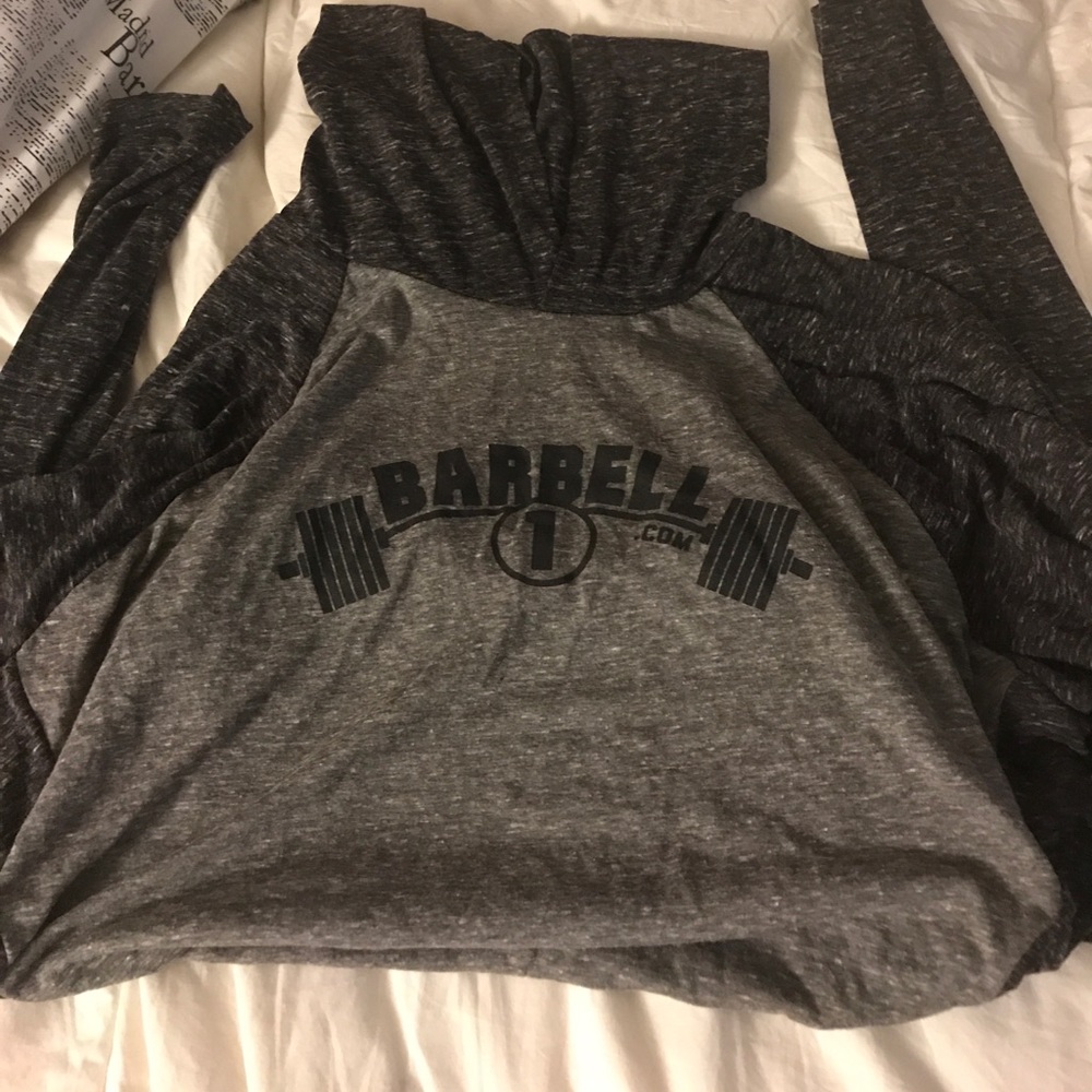 Men’s long sleeve hooded Barbell shirt