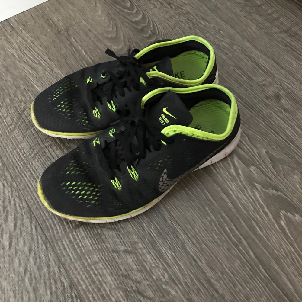 Nike free run neon green black great condition