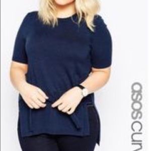 Asos Curve Sweater Top With Tie
