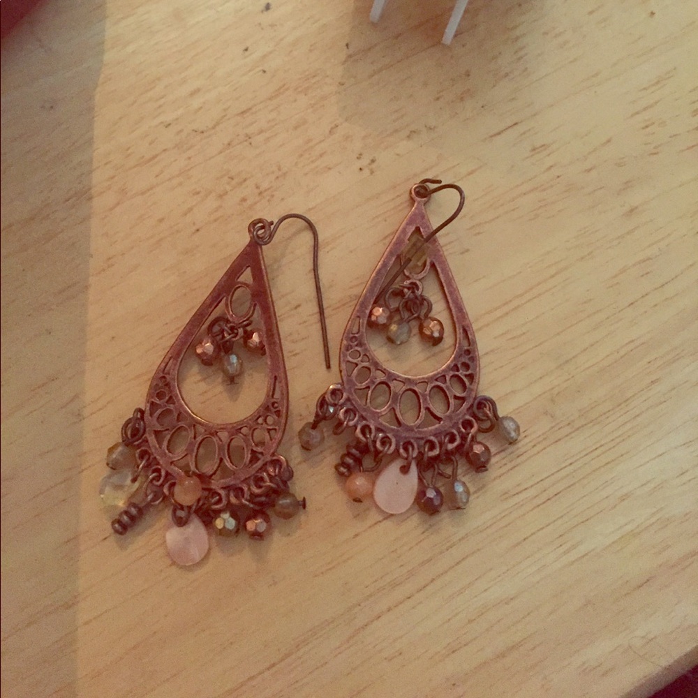 Goldish brown earrings