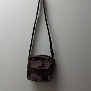 Purple crossbody organizing purse