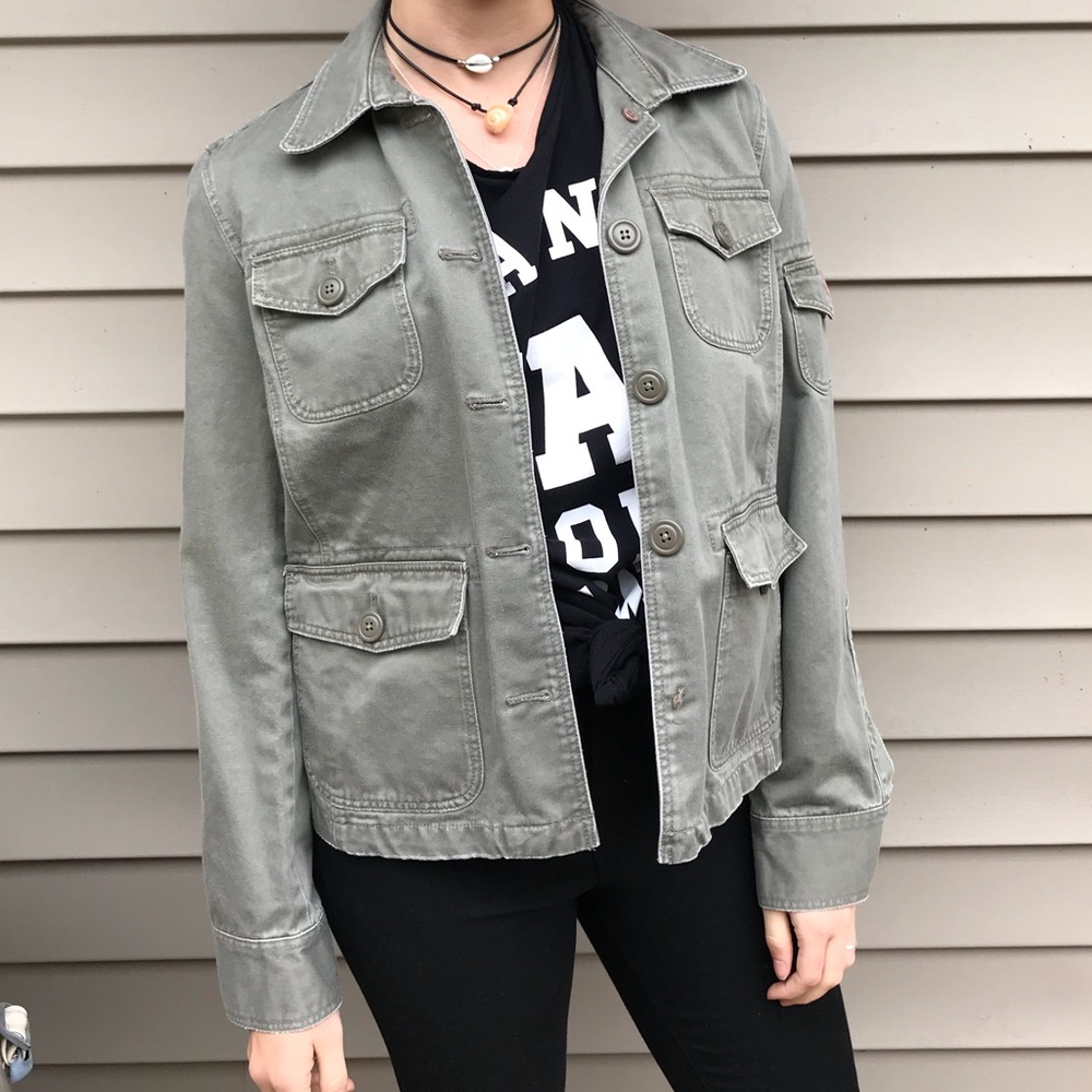 HOST PIC! J Crew olive green military style jacket
