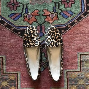 Coach leopard print calf hair flats