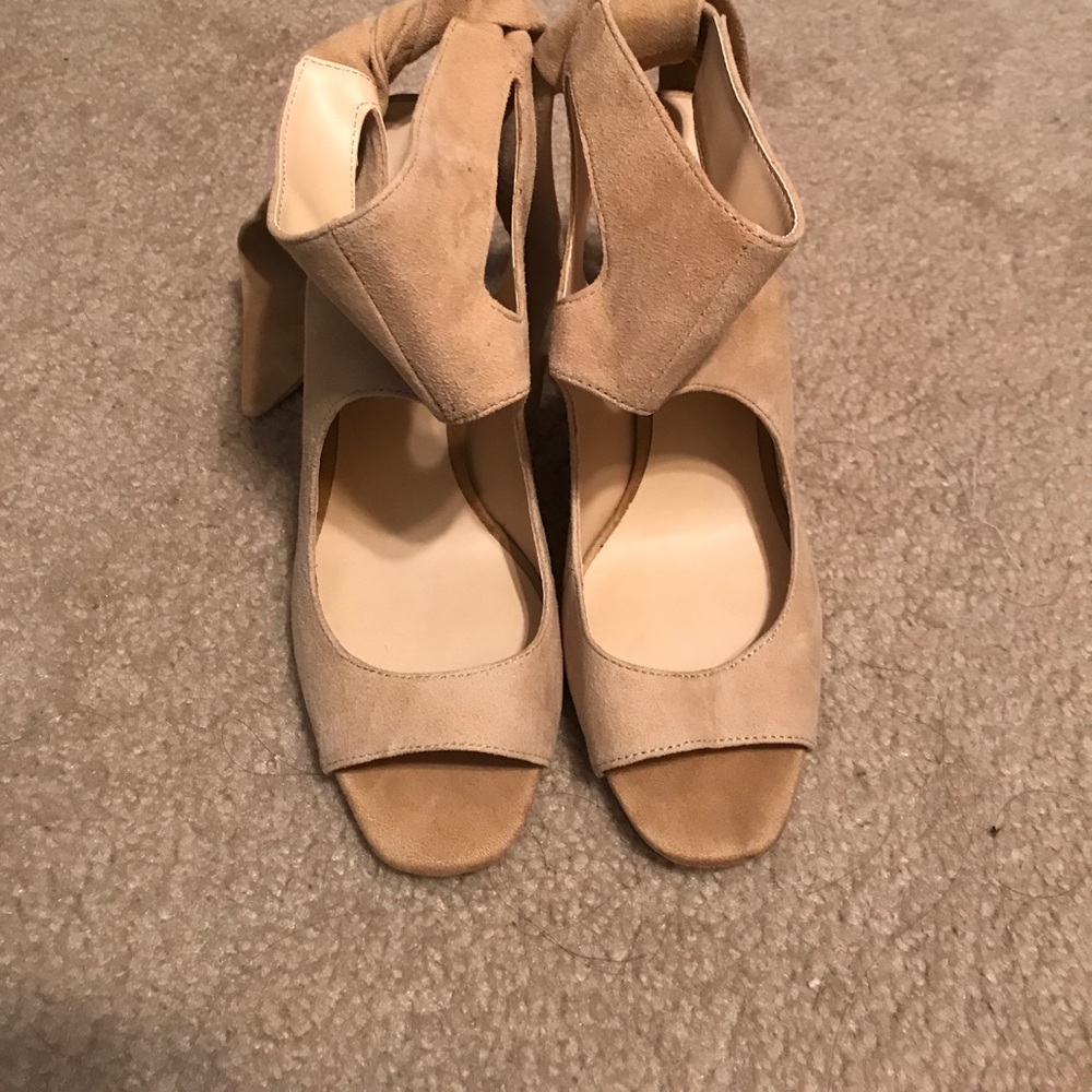 Zara suede like open toe heels!