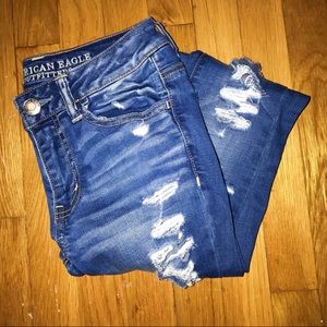 American Eagle Ripped Dark Wash Jeggings
