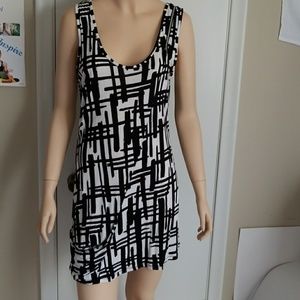 SALE INC Abstract Modern Zipper Dress