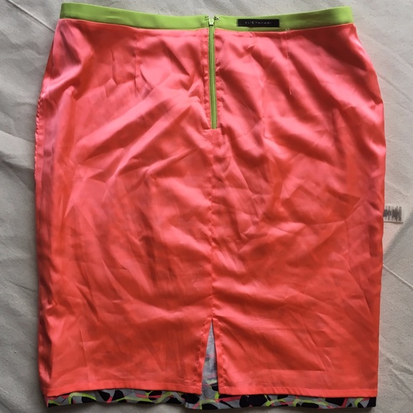 Elie Tahari Neon Print Pencil Skirt Cotton, Sz 12 - Picture 3 of 8
