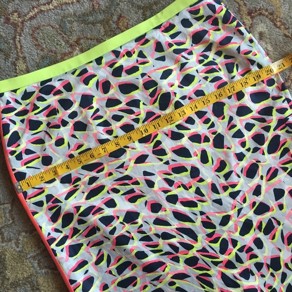 Elie Tahari Neon Print Pencil Skirt Cotton, Sz 12 - Picture 5 of 8