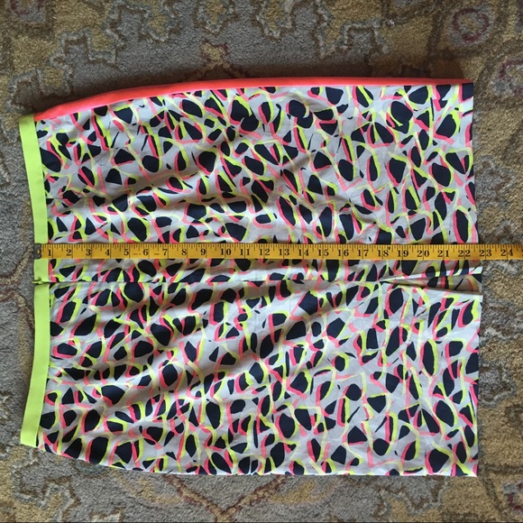 Elie Tahari Neon Print Pencil Skirt Cotton, Sz 12 - Picture 6 of 8