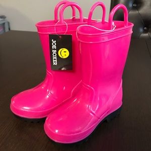 Hot pink joe boxer girls rain boots. NWT