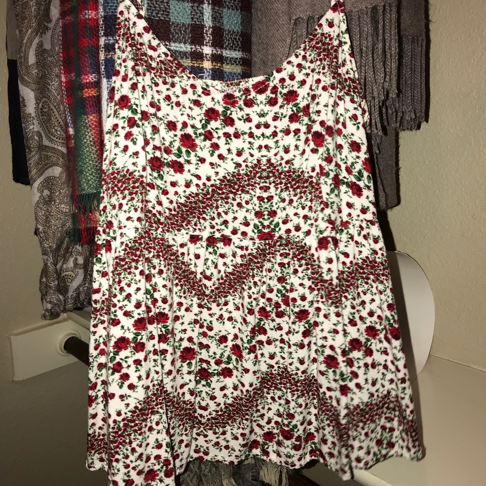 White with red flowered tank