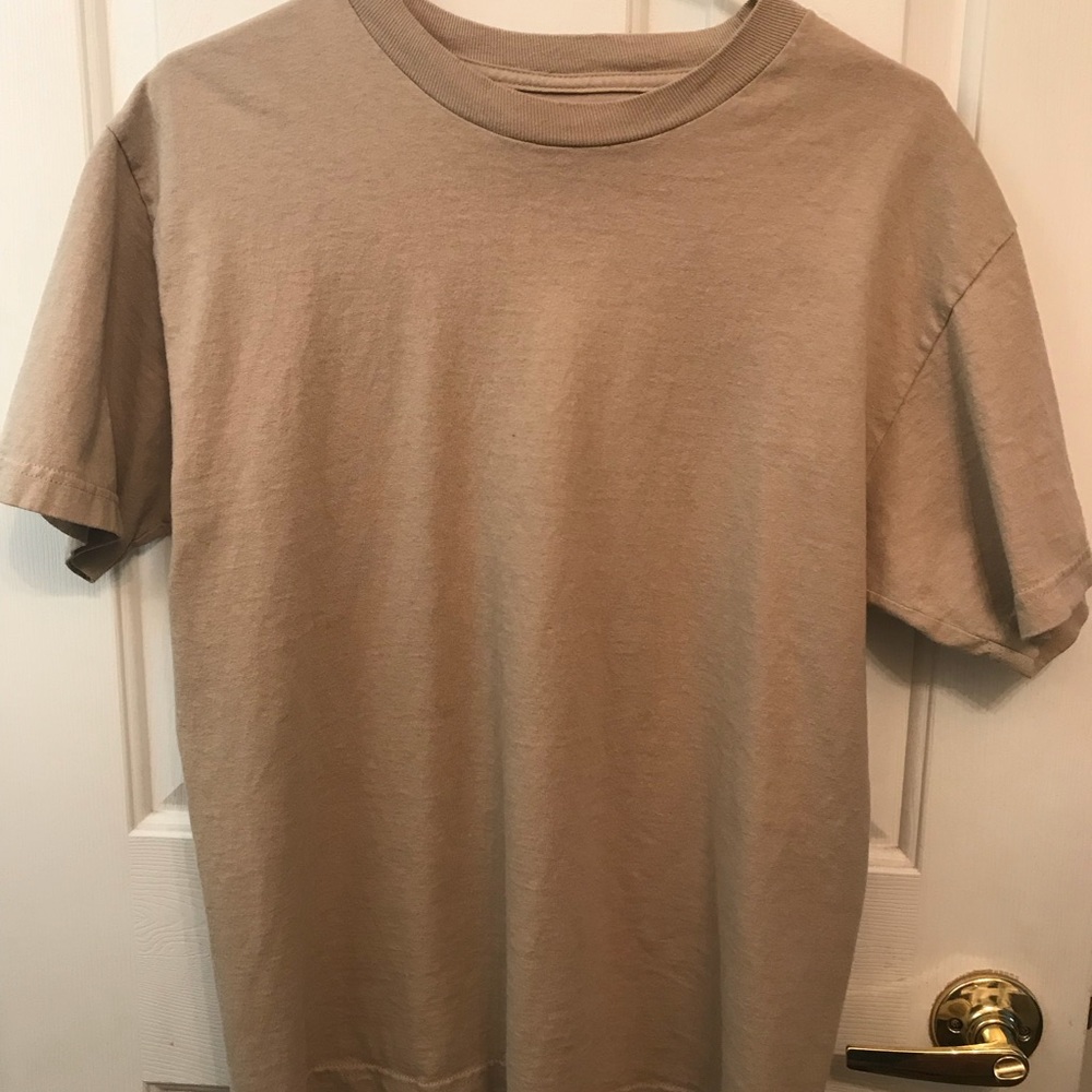Khaki Brown T Shirt Men Plain