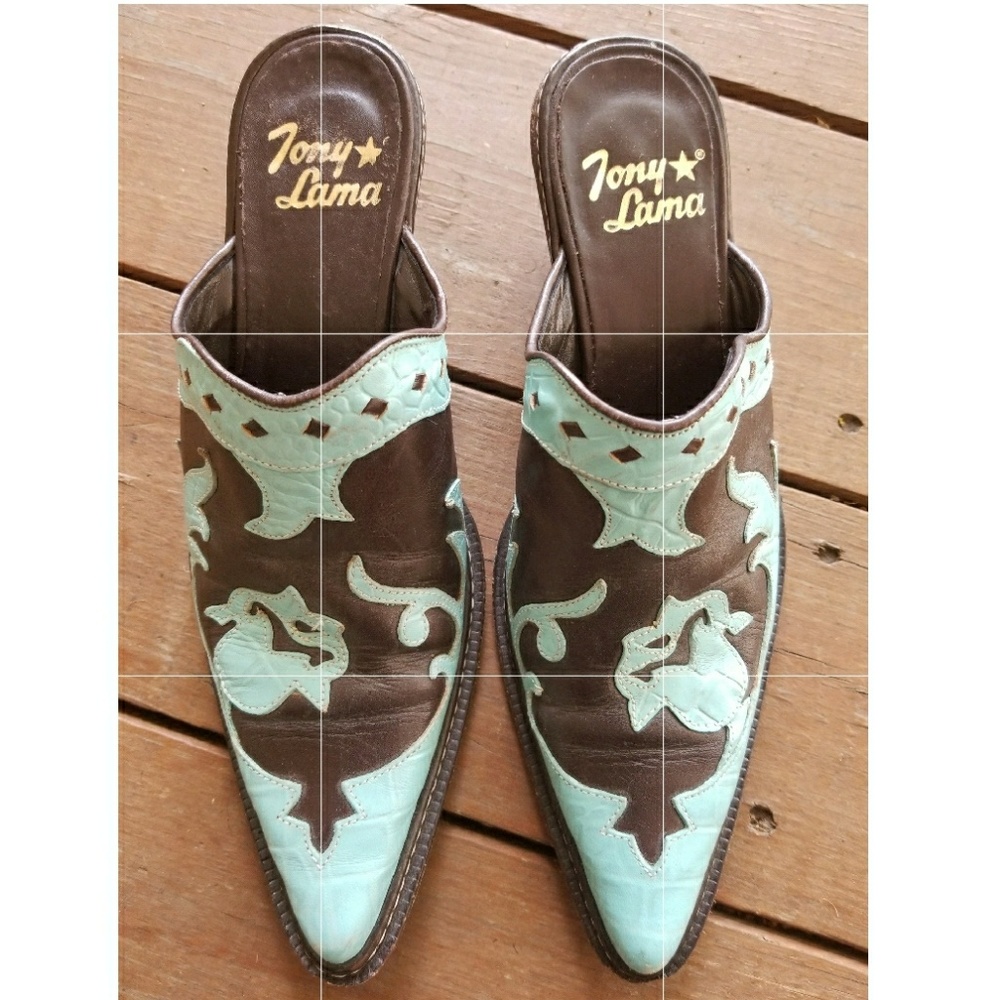 Tony Lama Slip On Mules, Size 7
