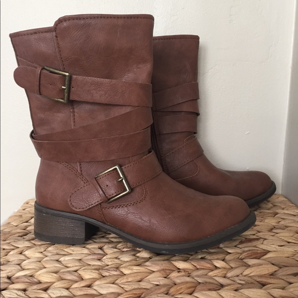 Brown Moto Boots
