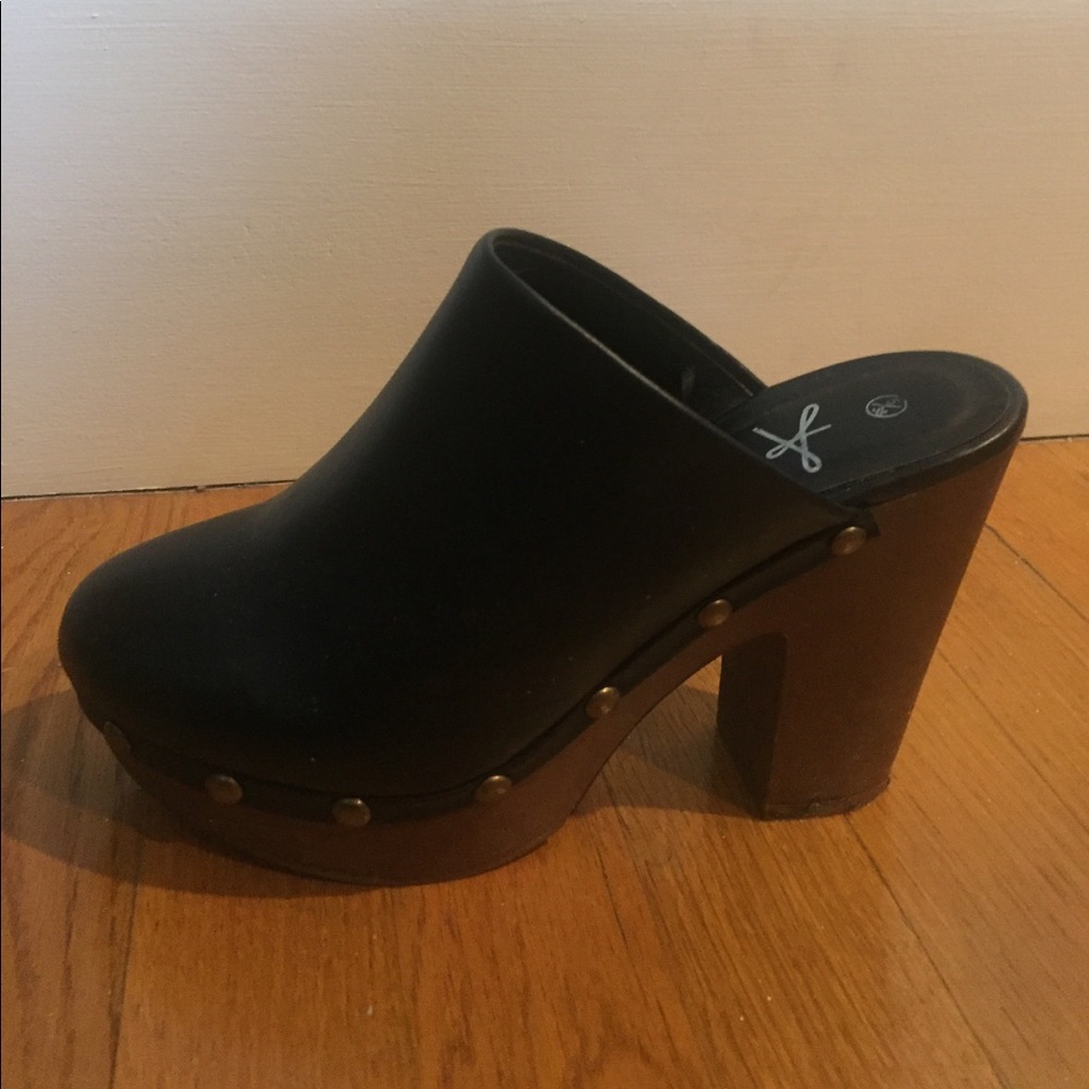 Black Heeled Mules / Clogs