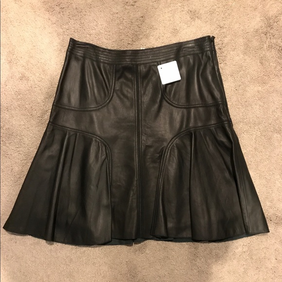 Nordstrom Halogen A-Line REAL Leather Skirt
