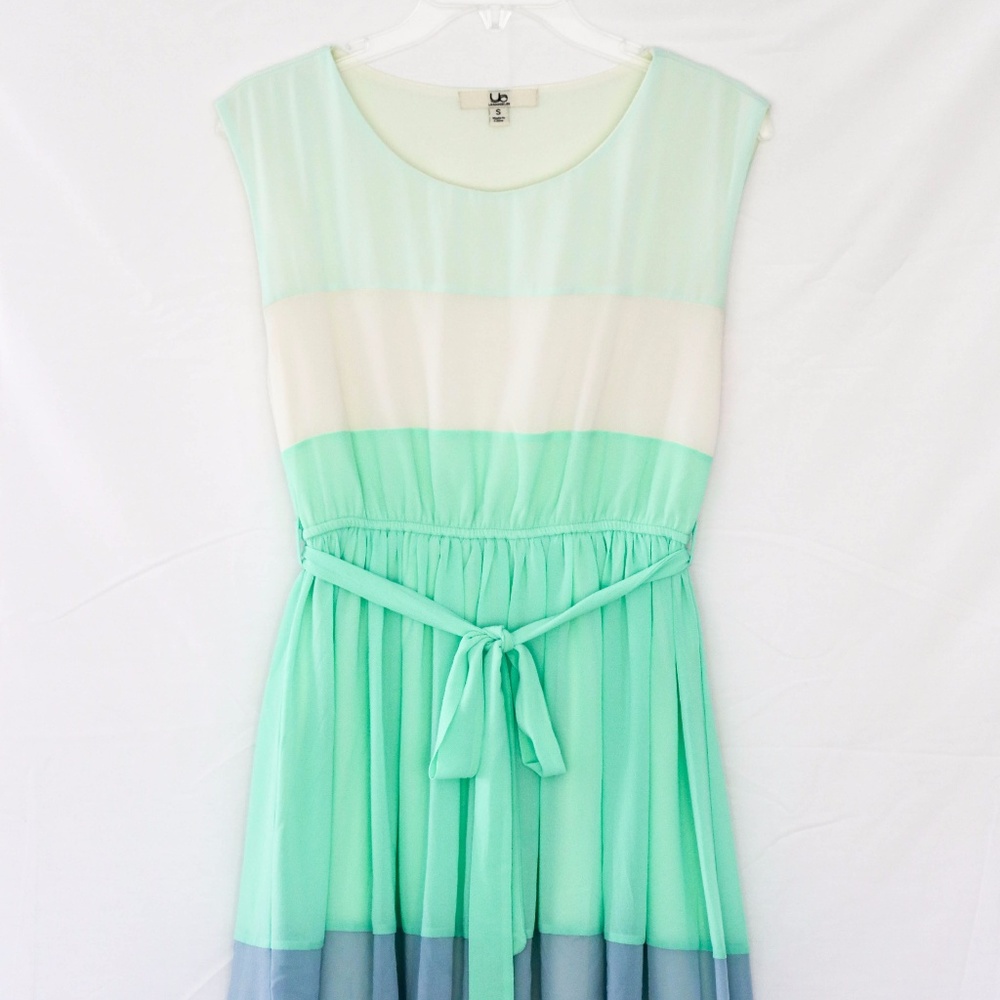 Mint Green Color Block Dress