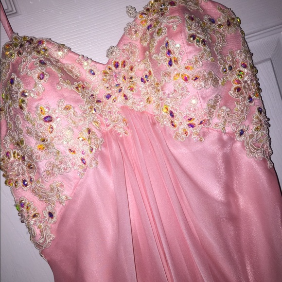 • Strapless Chiffon Prom Dress • - Picture 3 of 8