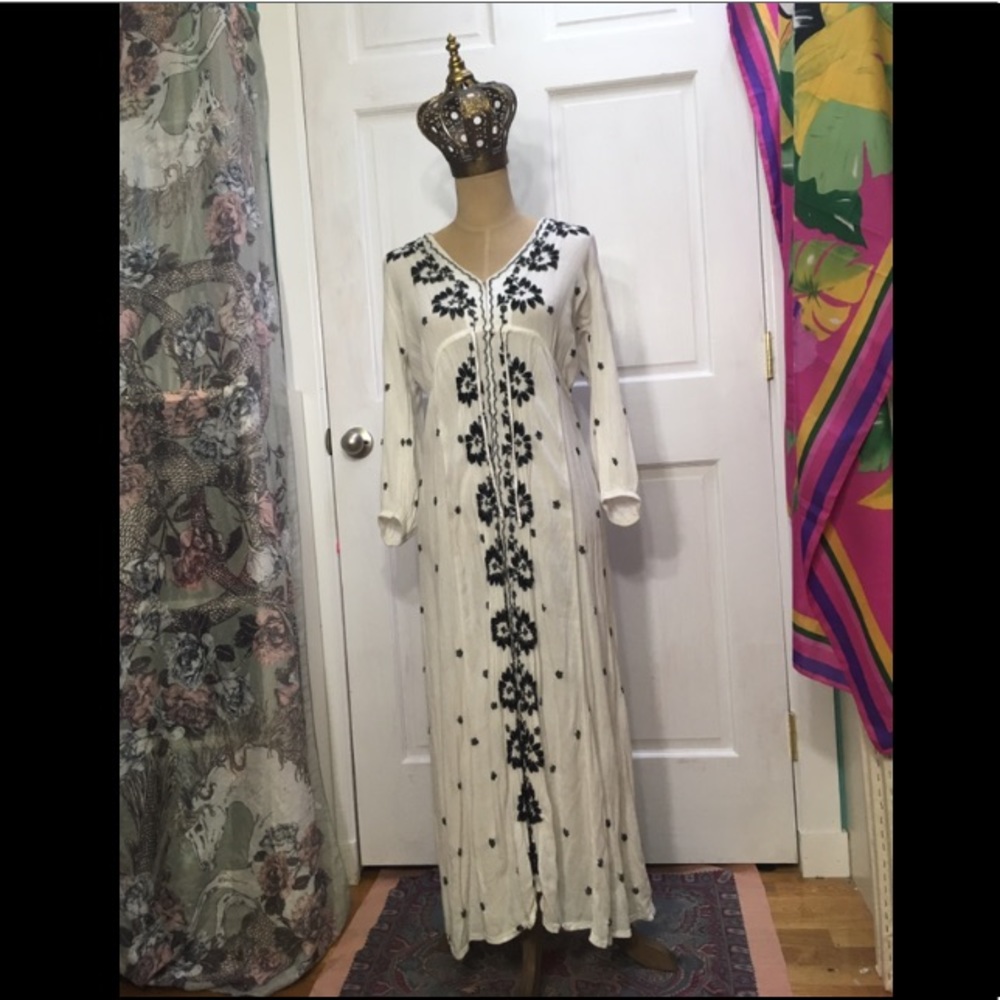 Free People Long Sleeve White Maxi Dress