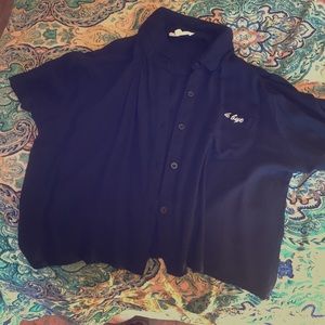 LA Hearts Cropped Button-Up