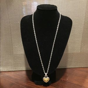 Silver and gold heart necklace