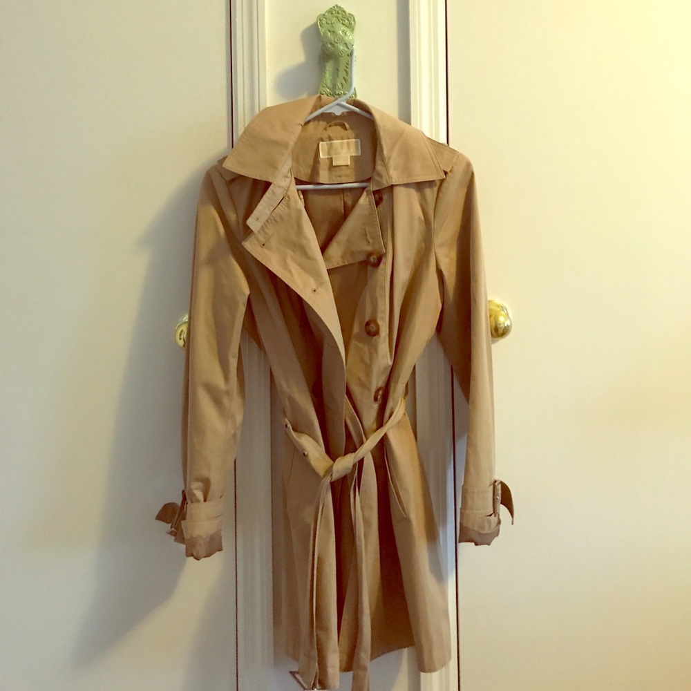 Classic tan Michael Kors trench coat