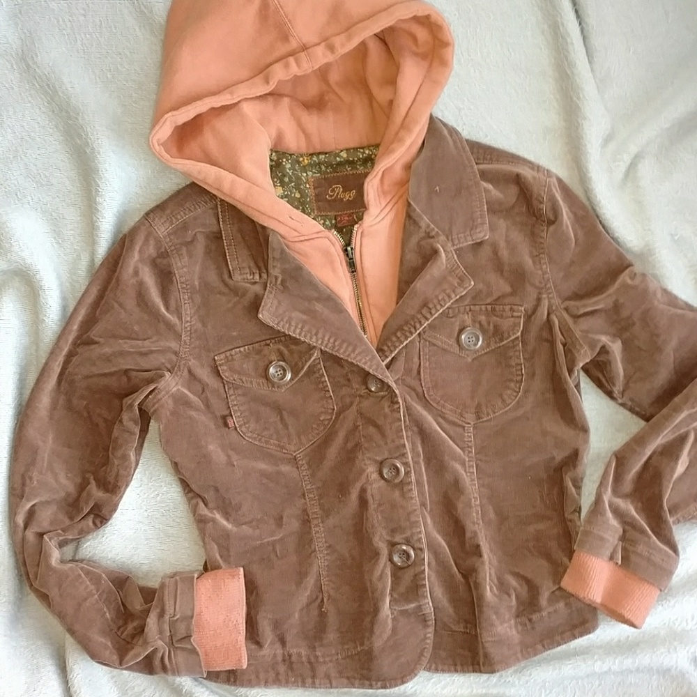 (PLUGG) DISTRESSED HOODIE ZIP UP