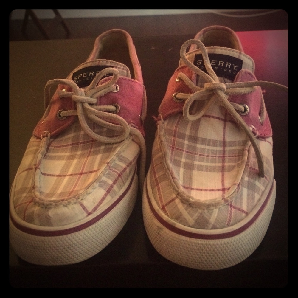 Sperry Top Sider Pink/Gray Oxford Boat Shoes