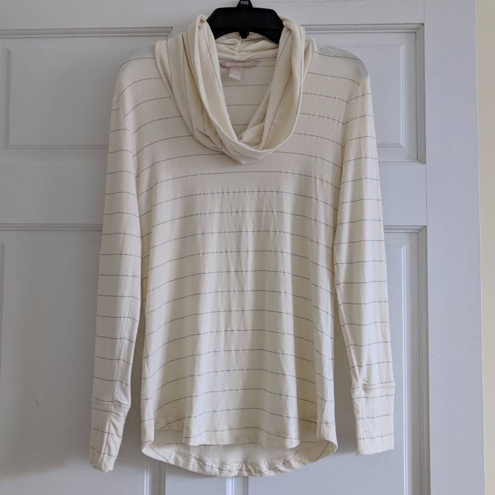 EUC Banana Republic Striped Cowl-Neck Top