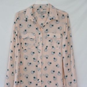 LOFT Pastel Pink Floral Blouse