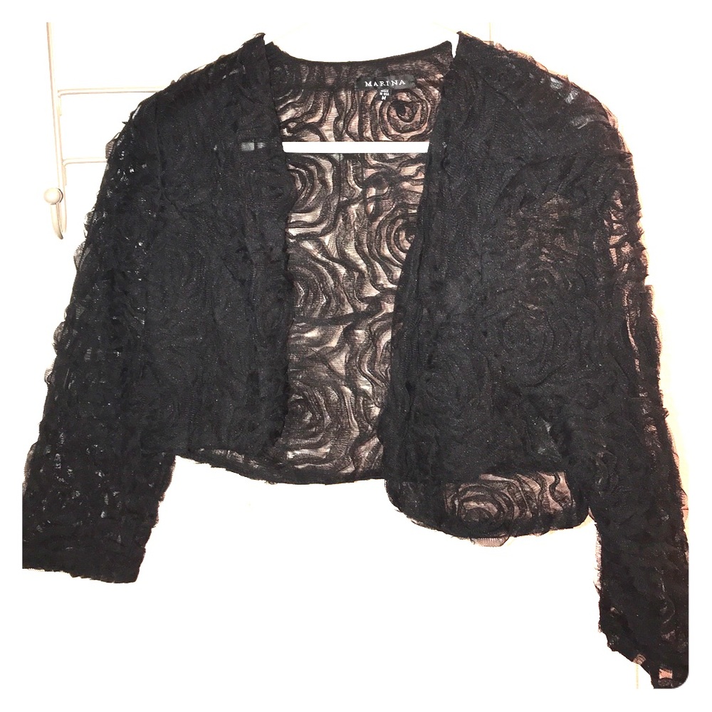 Rose design black mesh jacket 👁