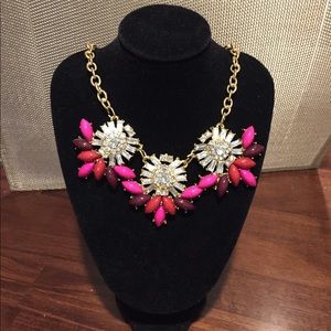 Necklace- Chunky gold and pink necklace