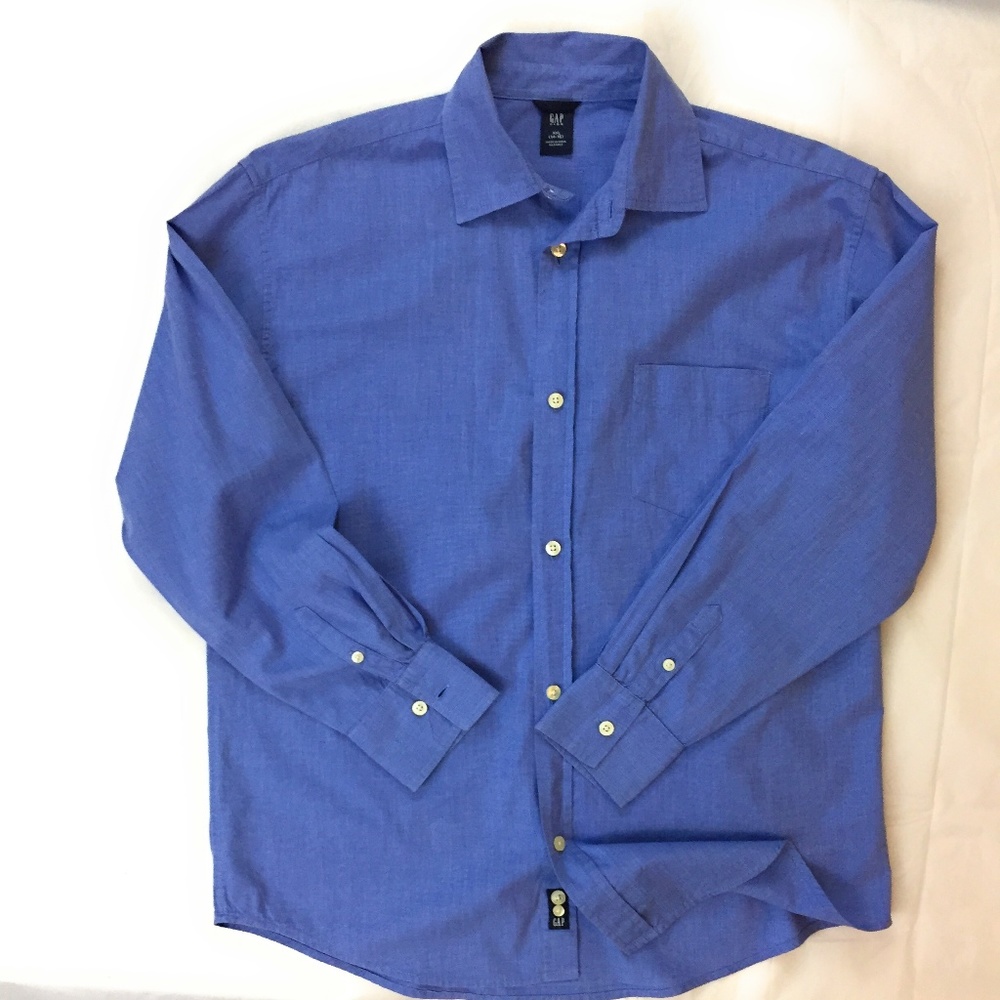 Gap Kids Long-Sleeve Button Down Shirt Blue